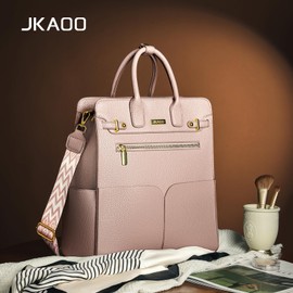 JKAOO Backpack Purse for Women PU Leather Travel Backpack, 4 in 1 Designer Convertible Backpack Purse with Removable Strap (Pink)