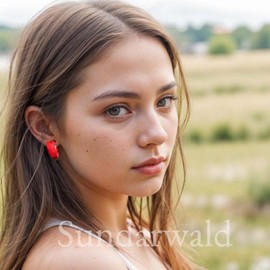 Acrylic Red Earrings for Women, Spiral Hook Resin Jewelry