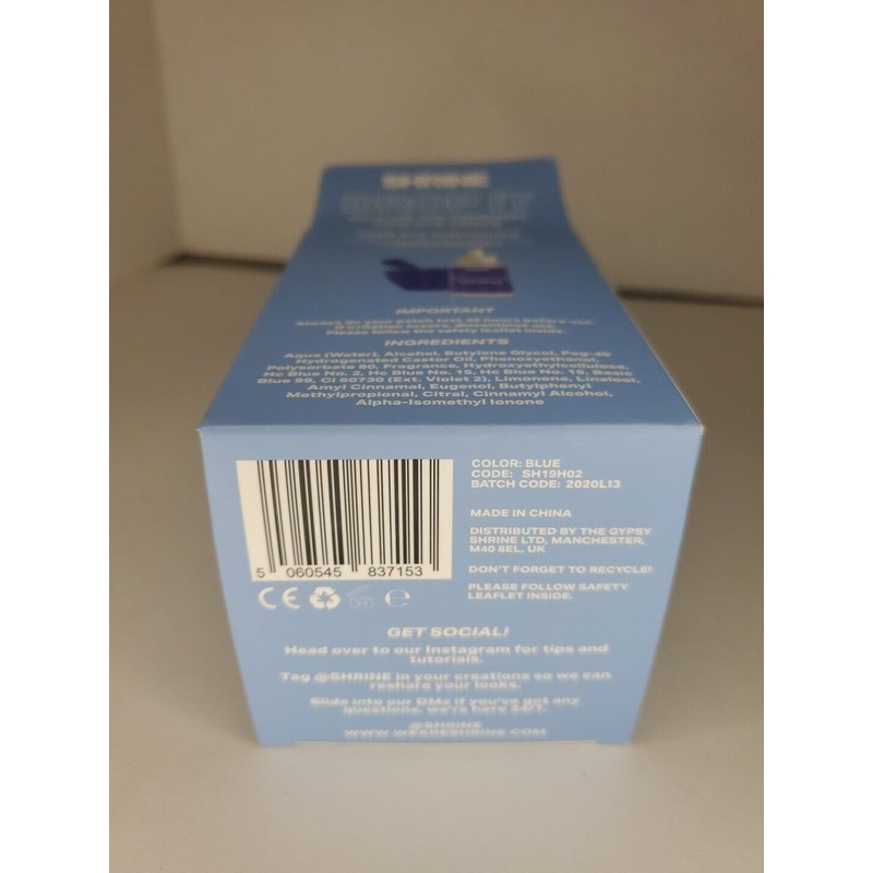 Shrine Drop It Temporary Blue Hair Color- Mix Dye With