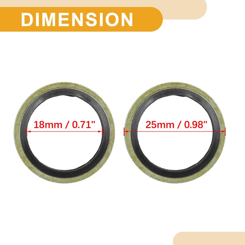 Partuto 20 Pcs Universal Oil Crush Washers - Metal Bronze