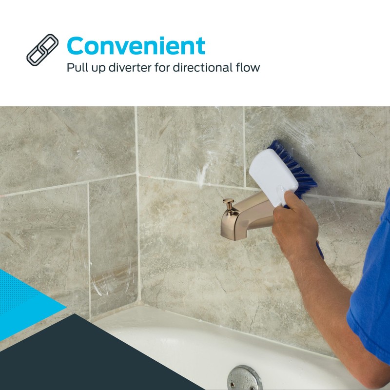 EZ-FLO 5 Inch Zinc Bath Tub Diverter Spout, 1/2 Inch