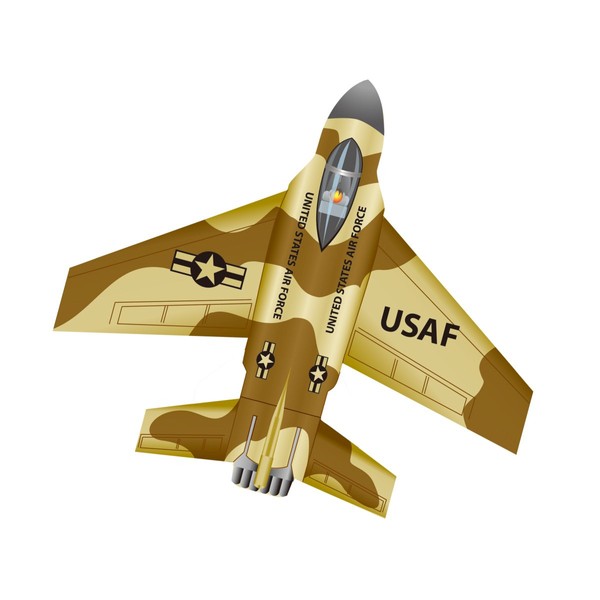 WindNSun Microjet Mini Mylar 4.7" F-16 Fighting Falcon Wide Kite