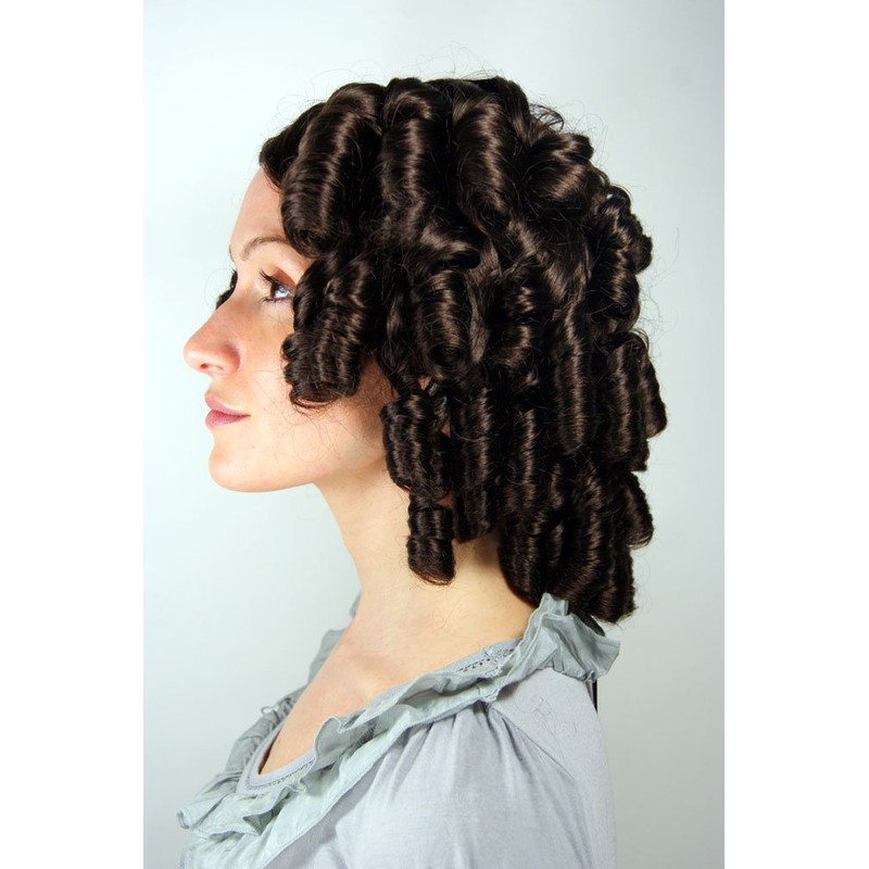 Quality COSPLAY Lady Wig COLONIAL Baroque Victorian Coils/Curls BROWN brunette