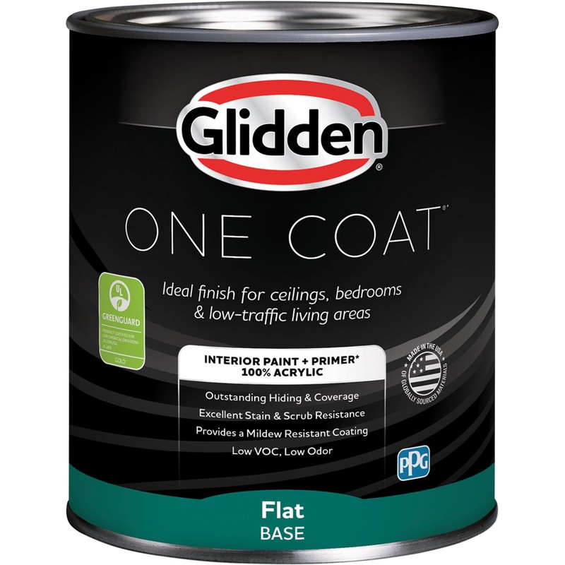 Glidden Interior Paint + Primer: Greige/Hourglass, One Coat, Semi-Gloss, 1-Quart