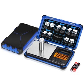 Fuzion TRI Digital Scale, 200g Gram Scale in 0.01g Increments, Digital Pocket Scale, 6 Measure Units for Food, Jewelry, Herbs, Powder, Small Scale with LCD, Tare (Blue)