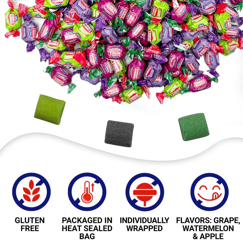 Dubble Bubble Assorted Fruit Flavor Gum - 1 Pound Bulk