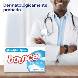 Bounce Hojas para secadora Free & Gentle, sin fragancia, 240 unidades