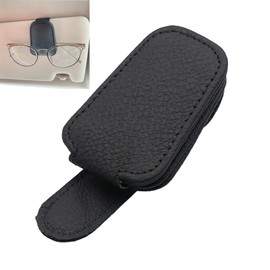 【Car Sunglasses Holder】Premium Leather Glasses Clip, Convenient Car Organization, Easy Installation, Safe Driving Without Obstructing Your Eyes of Driving Sunglass Holder for Car, Car Storage, Sun