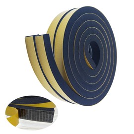 DOHUG CR Weather Stripping Window Seal, Black Self-Adhesive Foam Tape, Weather Stripping Door Seal (3/4in*1/2-13ft)