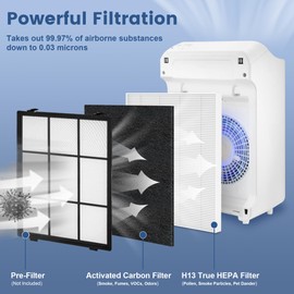 4 Pack C545 True HEPA Replacement Filter S Compatible with Winix C545, Replace Part 1712-0096-00 and 2522-0058-00, H13 True HEPA Filter