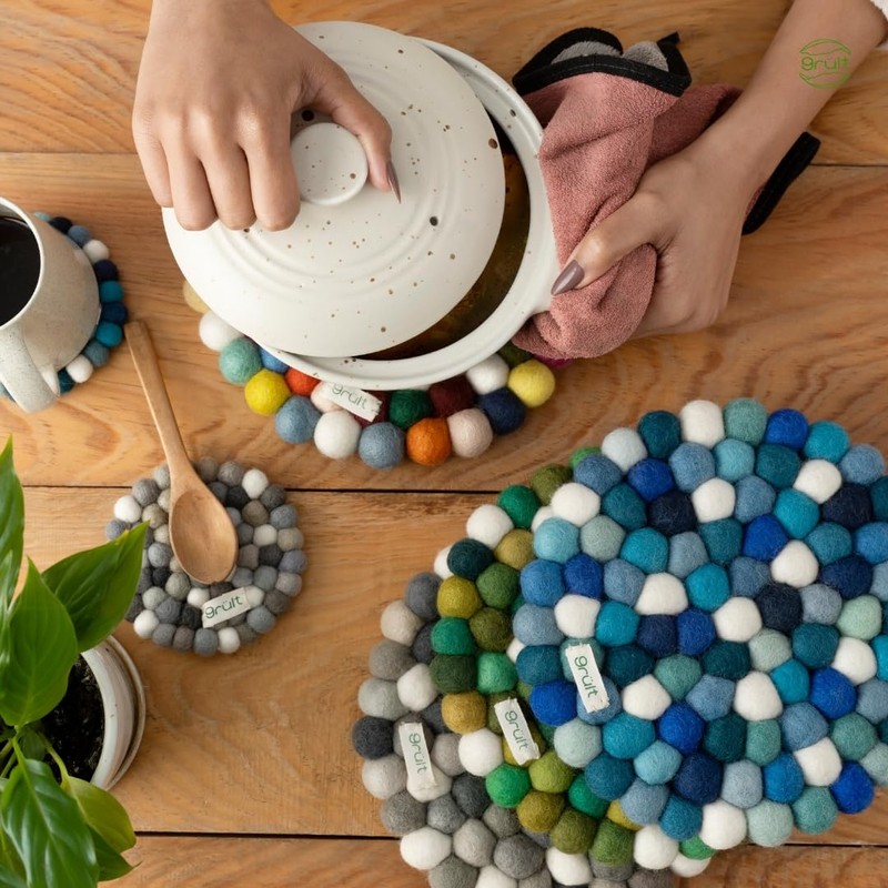 Grült Home Trivet - Felt Trivet for Cups, Pots, Pans