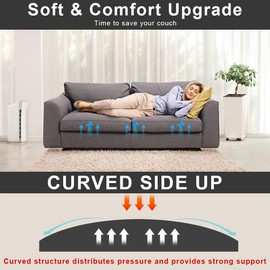 XPJBKC Sofa Cushion Support, 2 Pack 50 x 50cm Sofa Saver Furniture Seat Support Foam, High-Density Curve Sponge sofa support Pad, Upholstery Sag Repair Padding for Seat Cushions, Black