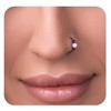 Black Nose Ring Pink Opal 20 Gauge 925 Silver Black