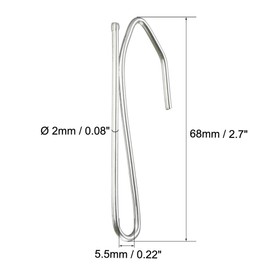 uxcell Curtain Hooks Pin-On Drapery Hook Zinc Plating Long Shanks 2.7" for Window Curtain, Door Curtain and Shower Curtain 50 Pcs