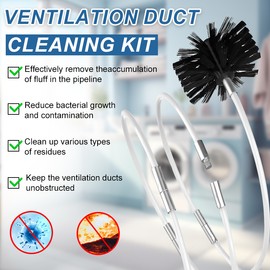 8-Foot Dryer Vent Cleaning Brush Kit with 6 Quick-Snap Extension Rods