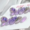 Purple Glass Bead Handmade Nail Tips - Stiletto / 보랏빛