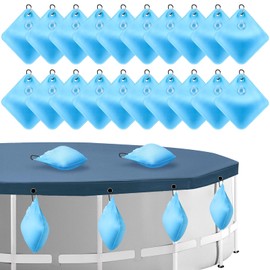 TAINAT 20 Pack Pool Cover Weights with Hooks,Heavy Duty Winter Pool Cover Hanging Bags,Leakproof Pool Tarp Weights for Above Ground Pools
