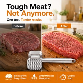 Zinc Alloy Meat Tenderizer Hammer – Heavy Duty Meat Mallet Tool for Beef, Chicken & Pork Steak Pounding & Kitchen Cooking Tool