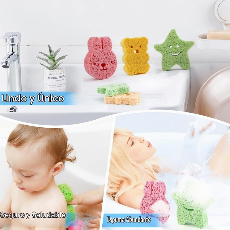 Esponja de baño para bebé MEISO 4 piezas hipoalergénicas