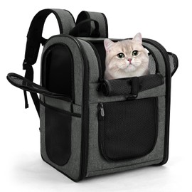 Apollo Walker Pet Carrier Backpack for 4-18lb Cats and Dogs, Puppies, Safety Features and Cushion Back Support | for Travel, Hiking, Outdoor Use (Gray)