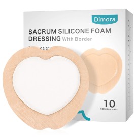 Dimora 10 Pack Wound Dressing Sacrum Foam Bandages Silicone Adhesive Border 7...