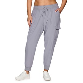 RBX Plus Size Cargo Joggers for Women, Lightweight Stretch Woven Women's Cargo Pants for Casual Wear, Hiking, Workouts Dolphin Grey 1X