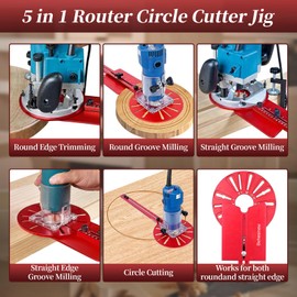 BEHESINEW Router Jig Guide Kit | 29" Heavy-Duty Router Circle Cutting Jig with 16"+30" Aluminum Rails, Milling Groove Bracket for Woodworking Templates & Cabinet Projects