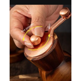 Wood Pepper Grinder Set,Hand Cranked Grinder,Acacia Wood Pepper Mill With Handle,Manual Salt and Pepper Mills, Refillable Spice Tools,Seasoning Mill Adjustable Coarseness Fine to Coarse (B)