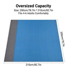Snugcore Beach Blanket 200 x 210 Lightweight Beach Mat for Camping, Sand Free Foldable Picnic Blanket and Mat with Carry Bag, Large Size Portable Beach Blanket for Camping Outdoor Travel Garden Use