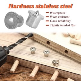 Bestgle 16 Pcs Wood Dowel Tenon Center Point, Dowel and Tenon Centering Transfer Plugs Point Pin Set, Doweling Centers Marker DIY Woodworking Drill Hole Alignment Tool 6mm/8mm/10mm/12mm