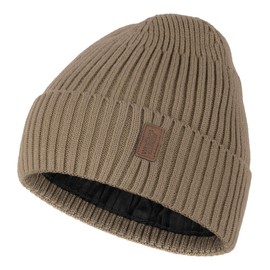 Wmcaps Knitted Hats for Men, Men's Winter Thermal Warm Fleece Running Hat Beanie Women's Men's Hat Winter, Windproof Winter Hat Men Lined and Padded Unisex Hat, khaki