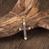 Ropartman Wooden Cross Necklace for Men, 18K Gold Plated Stainless