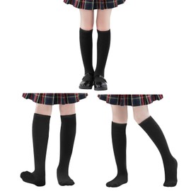 Zando Black Knee High Socks Knee High Socks Youth Baseball Football Softball Cotton Uniform Girls Soccer Socks 3 Black 6-9 Years