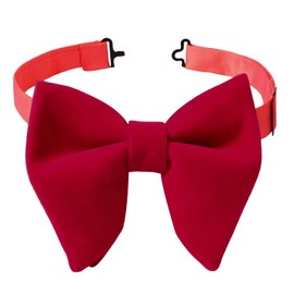 HOULIFE Bow Tie Set for Men – Adjustable Velvet Pre-tied Bowtie, Solid Colour Pocket Square, Cufflinks Set for Groom Wedding Party Formal with Gift Box (Red)