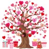 Buryeah 77 Pcs Valentine's Day Tree Bulletin Board Set 47