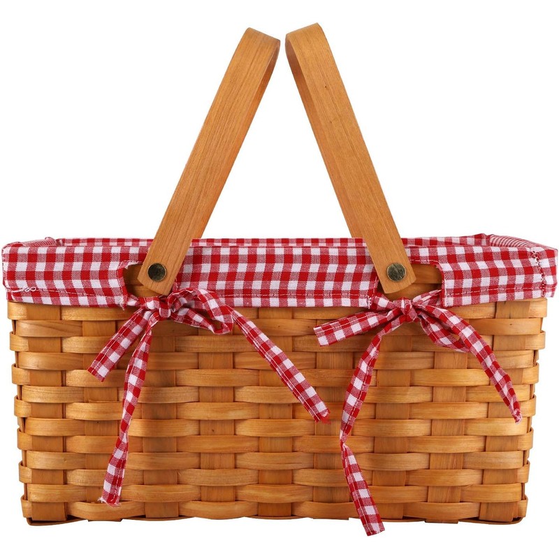 Bekith Picnic Basket Natural Split Shopping Storage Basket Woven Hamper