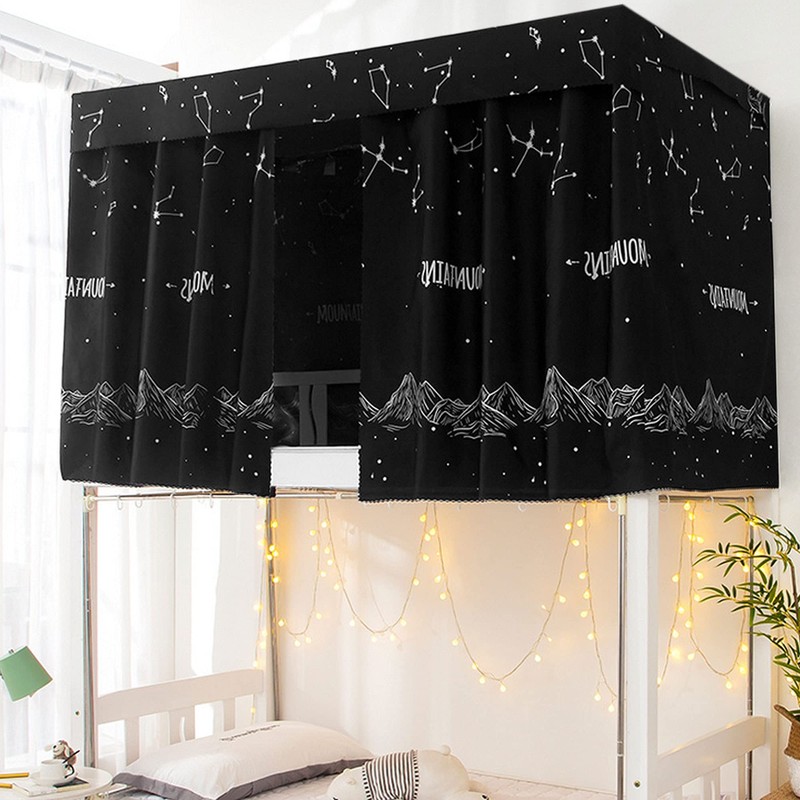 Aisi 3PCS Dormitory Bunk Bed Curtains Single Sleeper Blackout Cloth