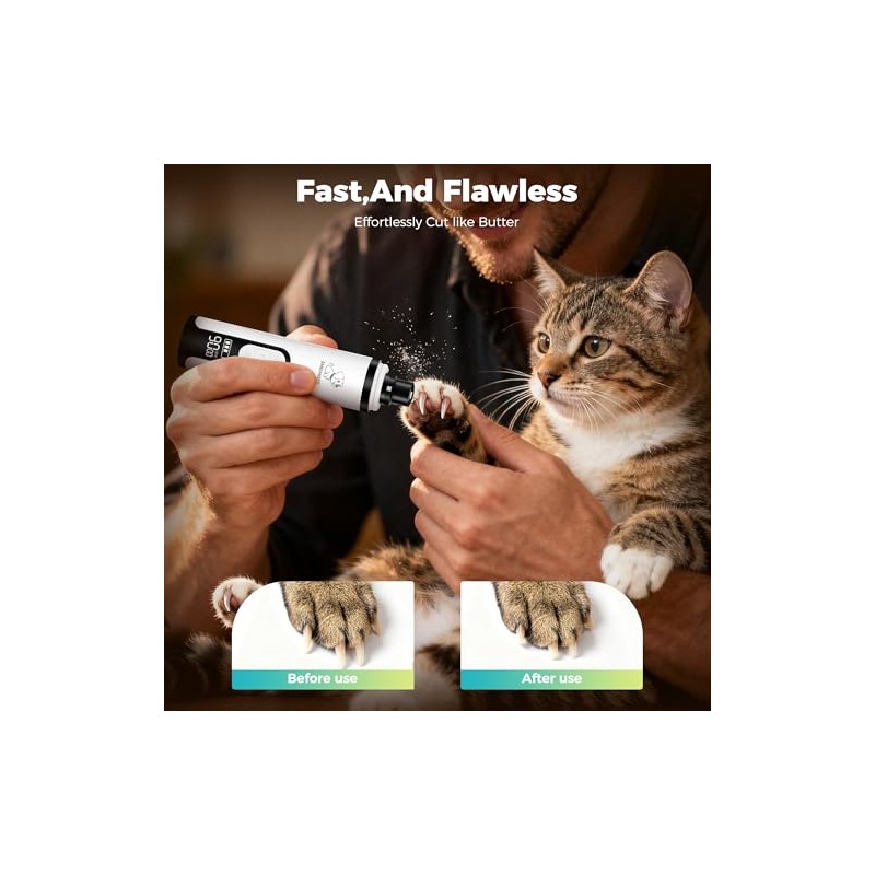 Upgraded Silent Dog Nail Grinder, Cordless Grooming Pro Nail Grinder