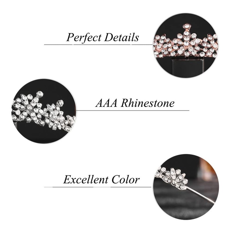 Corona de tiara de vidrio para mujer, adornos para el