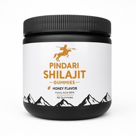 Pindari Shilajit Gummies Honey Flavor 60 Gummies | Fulvic Acid 85% | 800mg Himalayan Shilajit | Ashwagandha 200mg Great Taste and Flavor | 1 Month Supply | Individually Wrapped