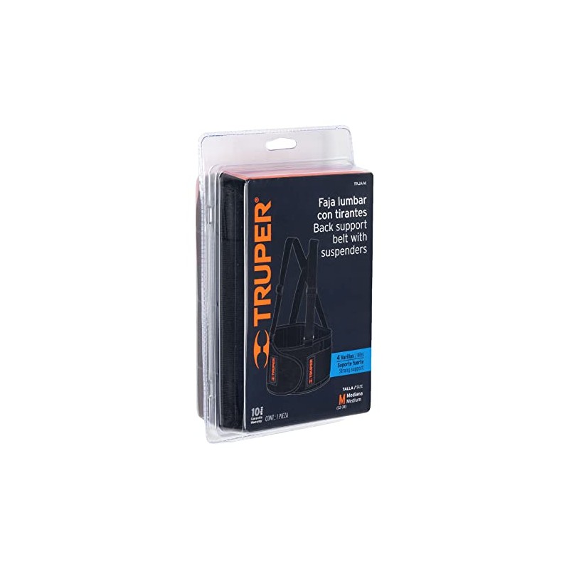 Truper FAJA-M, Faja con tirantes ajustables, talla mediana