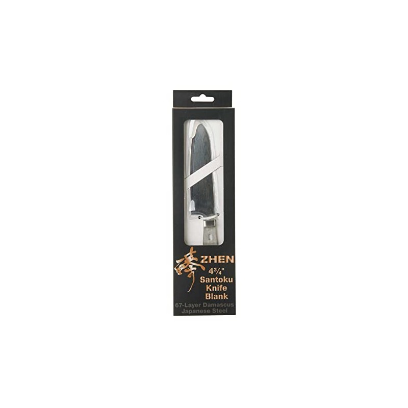 ZHEN Woodworking Project Kit Santoku Knife, Blade Blank, 4-13/16"L X
