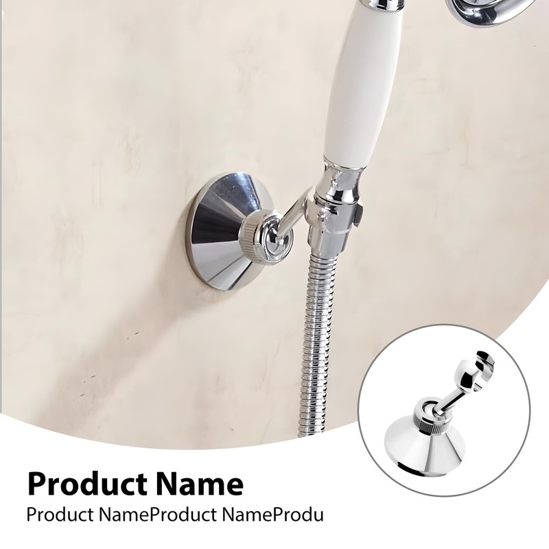 Shower Head Holder Bracket, Chrome Plated 360° Swivel Wall Mount