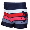 Aquarti Boys' Swimming Trunks Striped with Surfer Motif - 140