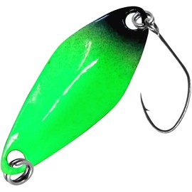 FTM Spoon Tremo 2.9 cm - Trout Blinker for Ultra Light Fishing for Trout, Trout Bait for Spin Fishing, Spinner Bait, Blinker, Colour: Green/Black/Yellow, Weight: 2, 3 g