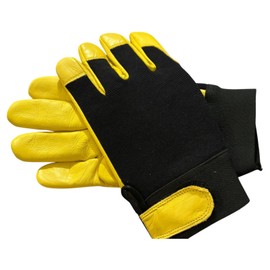 Genuine Cowhide Leather Garden Working safety Thorn Proof Gerdening Gloves (L)