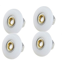 Bioristar Shower Door Rollers Replacement 7/8" Bathroom Pan Glass Sliding Door Pulleys Sliding Door Rollers Replacement Shower Door Hardware Installation Kit 4PCSRoller Diameter 23mm