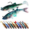 Soft Fishing Lures Baits - Pre-Rigged Fishing Soft Plastic Lures - Great Action Swimbaits with Spinner - Bass Fishing Gear for Trout Walleye, Crappie Fishing Jigs Bait 10pcs/Set