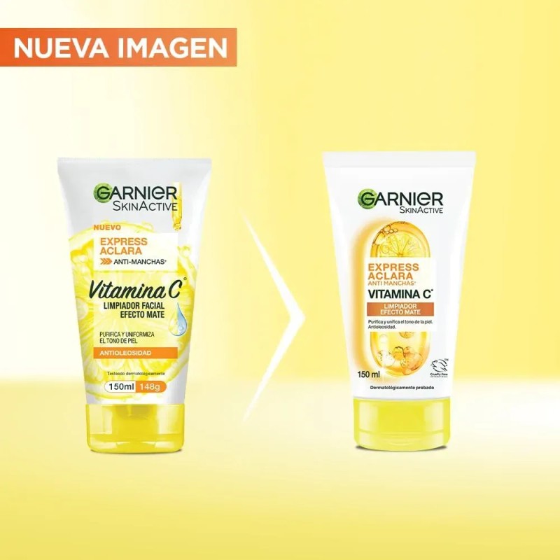 Garnier Skin Active Limpiador Facial Aclara Vitamina C