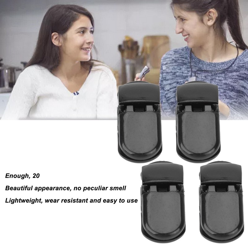 20Pcs Hearing Aid Lanyard Clip Good Fixation Multifunctional Odorless Black